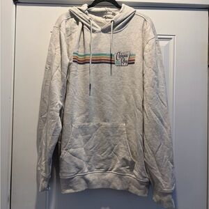 Universal Light Gray Hoodie with Colorful Stripes